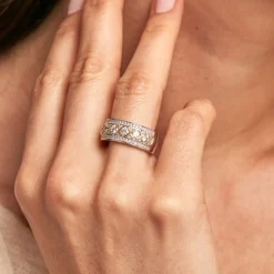 Bague Rome Argent Bicolore Oxyde De Zirconium