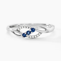 Bague Rosalyne Or Blanc Saphir Et Diamant