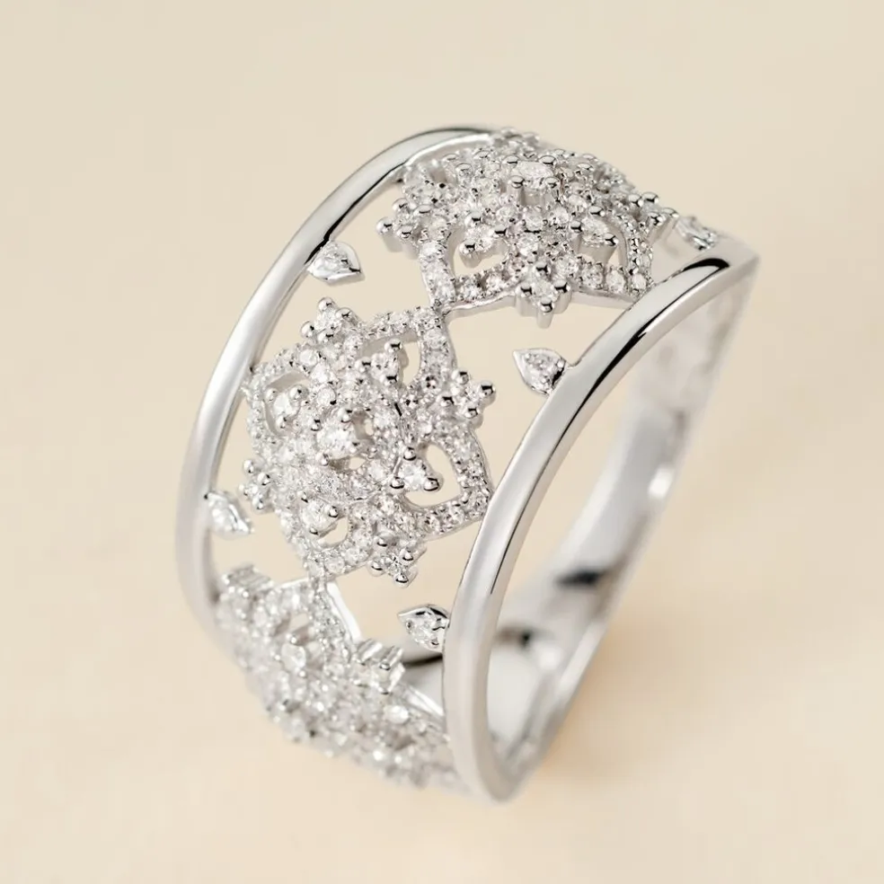 Bague Rosée Or Blanc Diamant