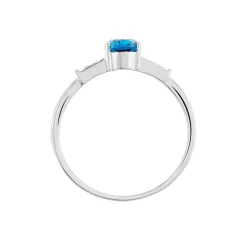 Bague Royanne Or Blanc Topaze Et Oxyde De Zirconium