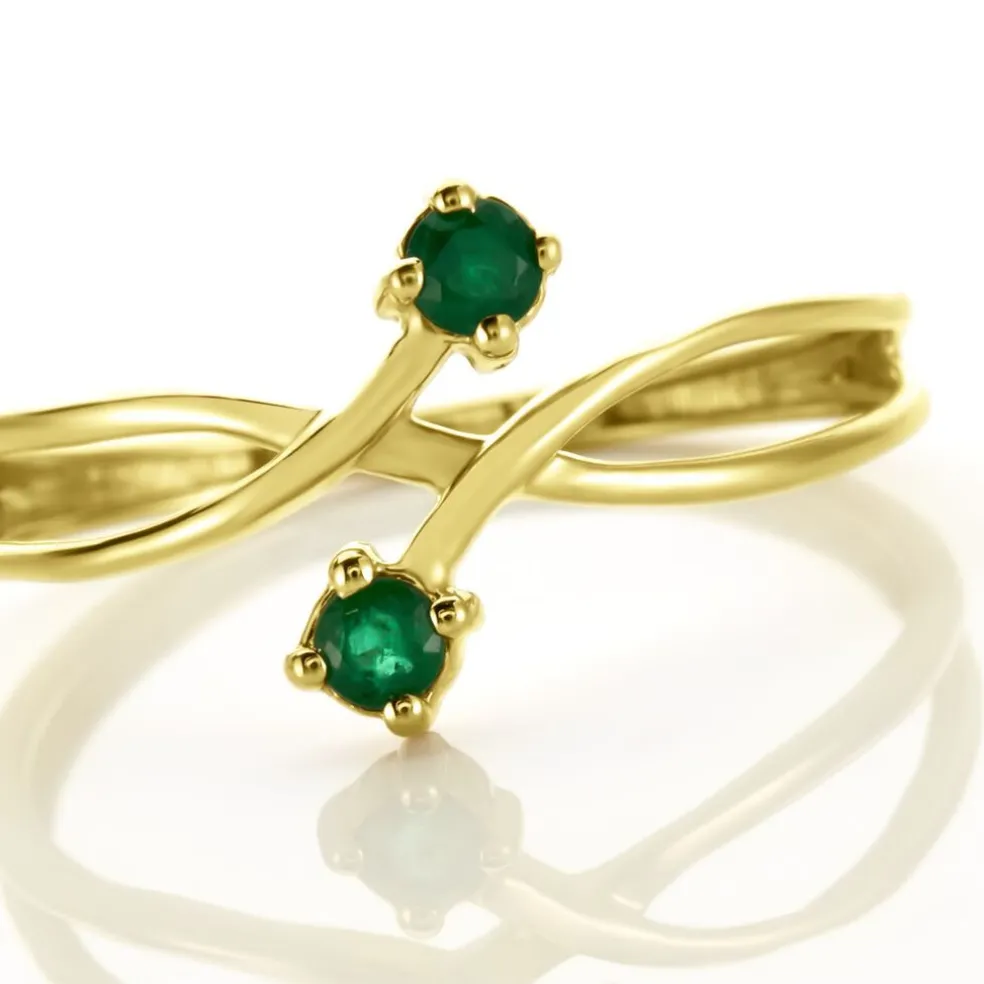 Bague Ruqaya Or Jaune Emeraude