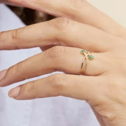 Bague Ruqaya Or Jaune Emeraude