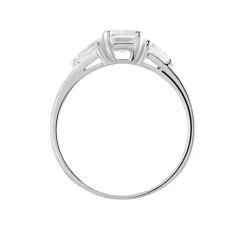 Bague Saelle Or Blanc Oxyde De Zirconium