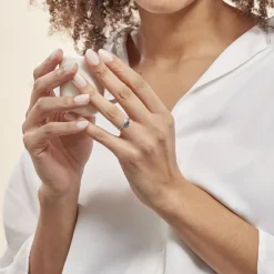 Bague Sagesse Or Blanc Saphir Et Diamant