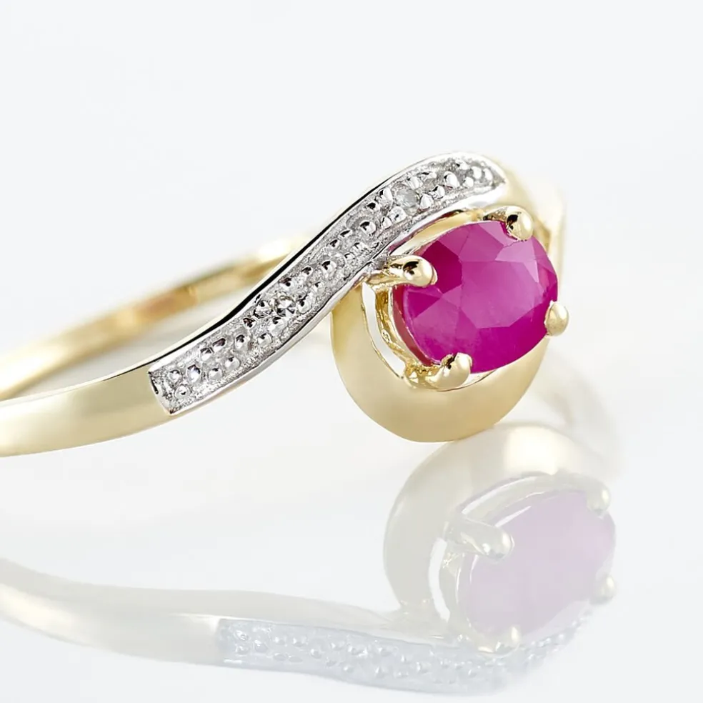 Bague Sagesse Or Jaune Rubis Et Diamant