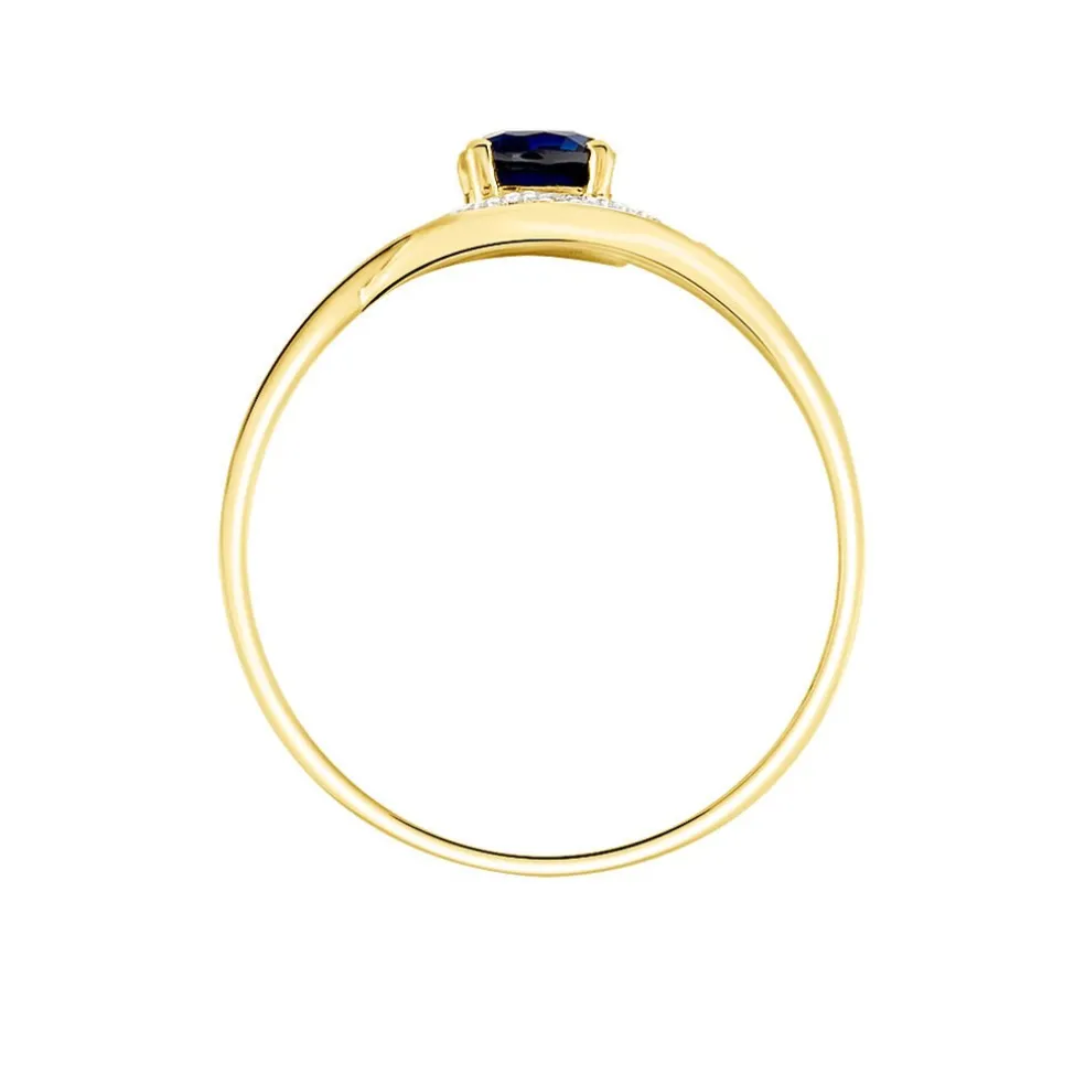 Bague Sagesse Or Jaune Saphir Et Diamant
