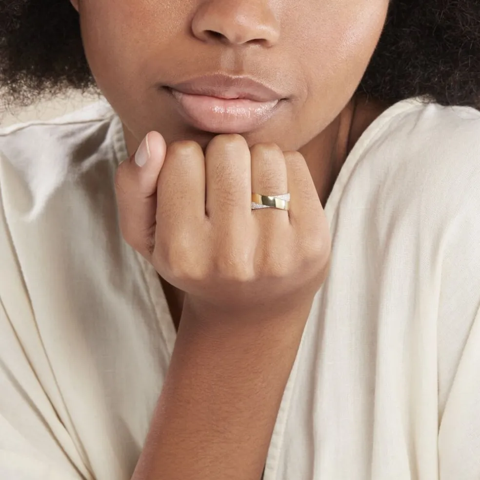 Bague Sakura Or Bicolore Diamant