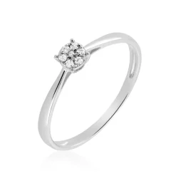 Bague Saranna Or Blanc Diamant Blanc