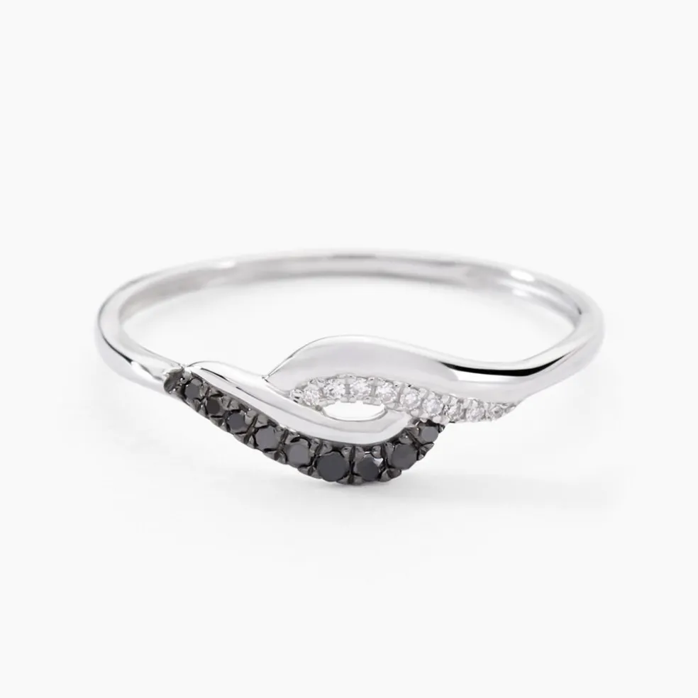 Bague Sculptural Or Blanc Diamant
