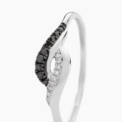 Bague Sculptural Or Blanc Diamant