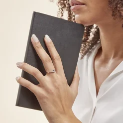 Bague Sculptural Or Blanc Diamant