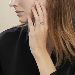 Bague Seasaidh Argent Blanc