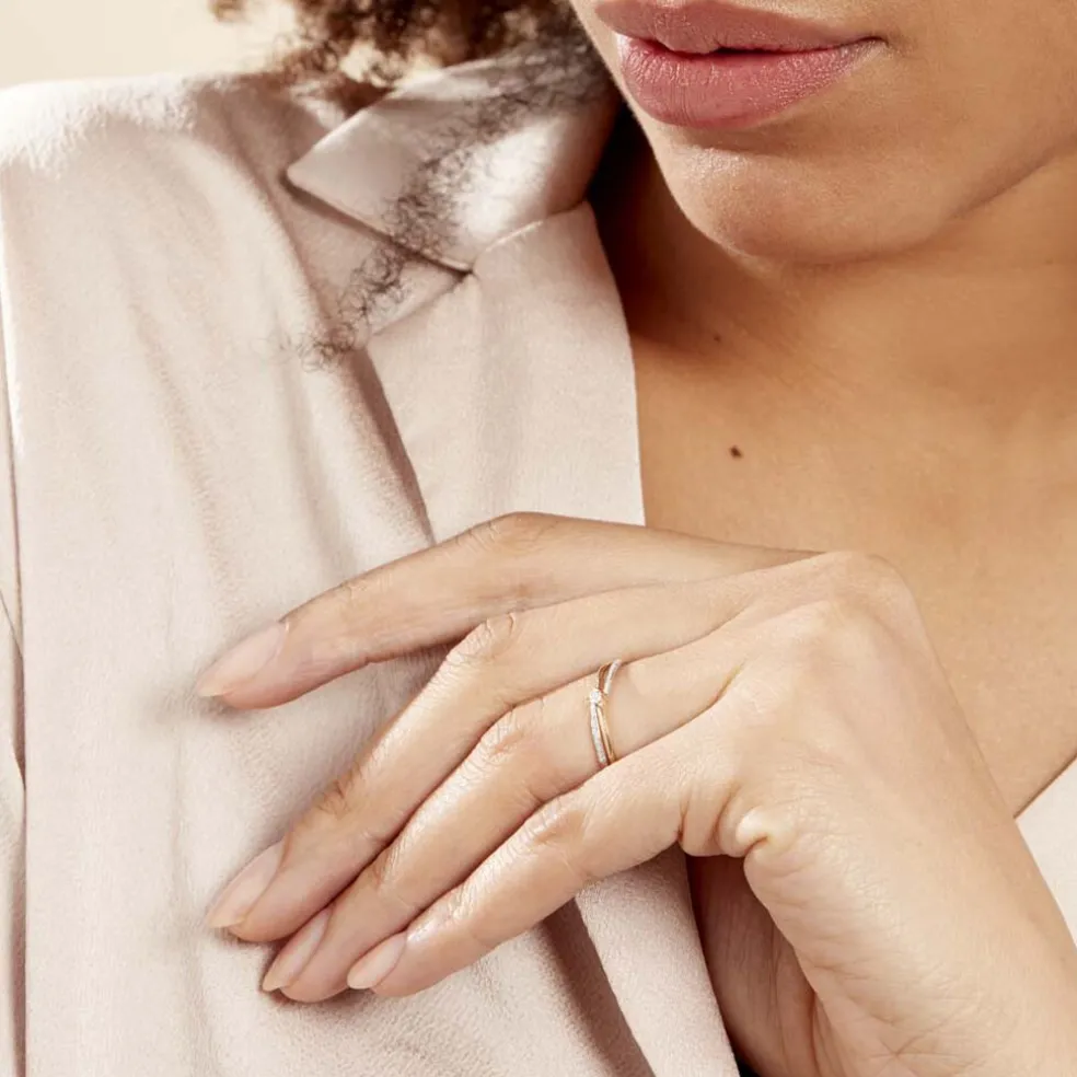 Bague Selene Or Bicolore Diamant