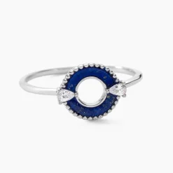 Bague Serafine Argent Blanc Lapis Lazuli Oxyde De Zirconium