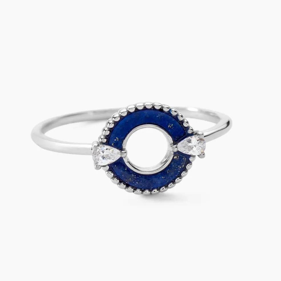 Bague Serafine Argent Blanc Lapis Lazuli Oxyde De Zirconium