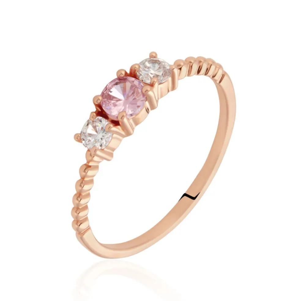 Bague Shahar Argent Rose Oxyde De Zirconium