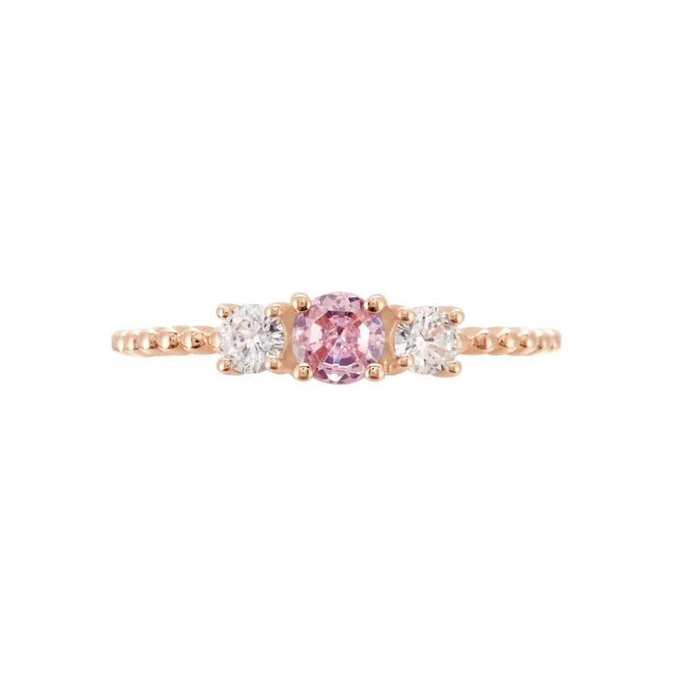 Bague Shahar Argent Rose Oxyde De Zirconium