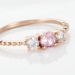 Bague Shahar Argent Rose Oxyde De Zirconium