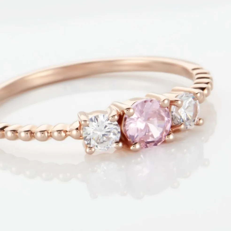 Bague Shahar Argent Rose Oxyde De Zirconium