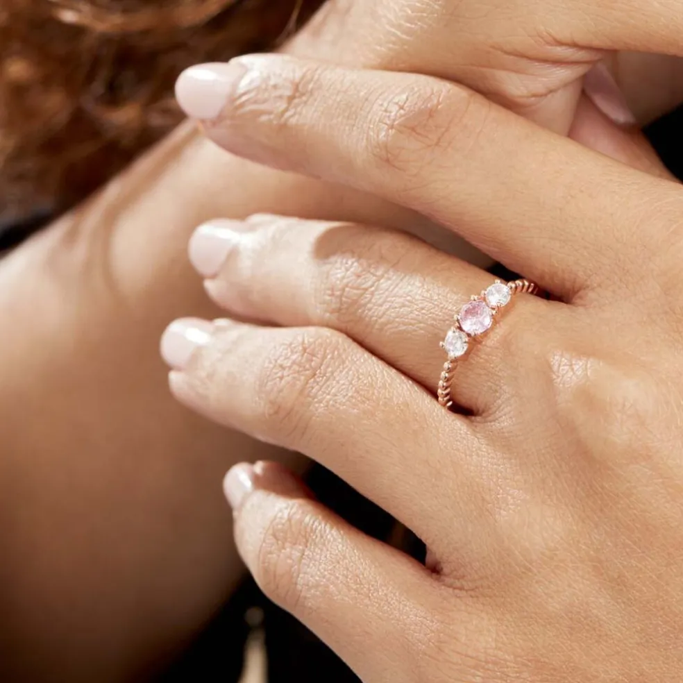 Bague Shahar Argent Rose Oxyde De Zirconium