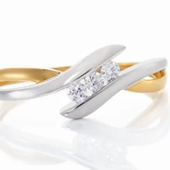 Bague Sharron Or Bicolore Diamant Blanc