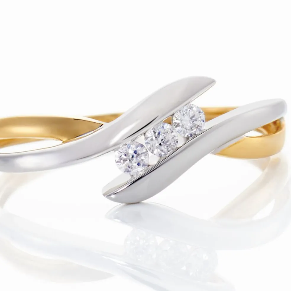 Bague Sharron Or Bicolore Diamant Blanc