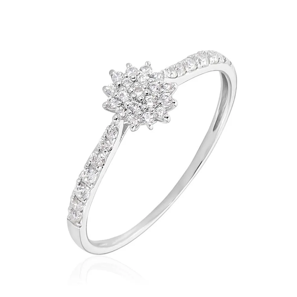 Bague Shin Or Blanc Oxyde De Zirconium