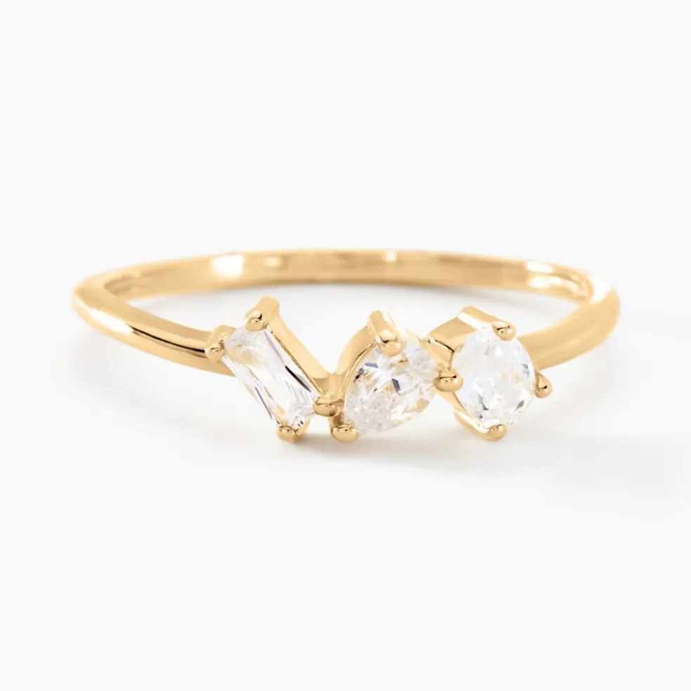 Bague Shiny Garden Or Jaune Oxyde De Zirconium