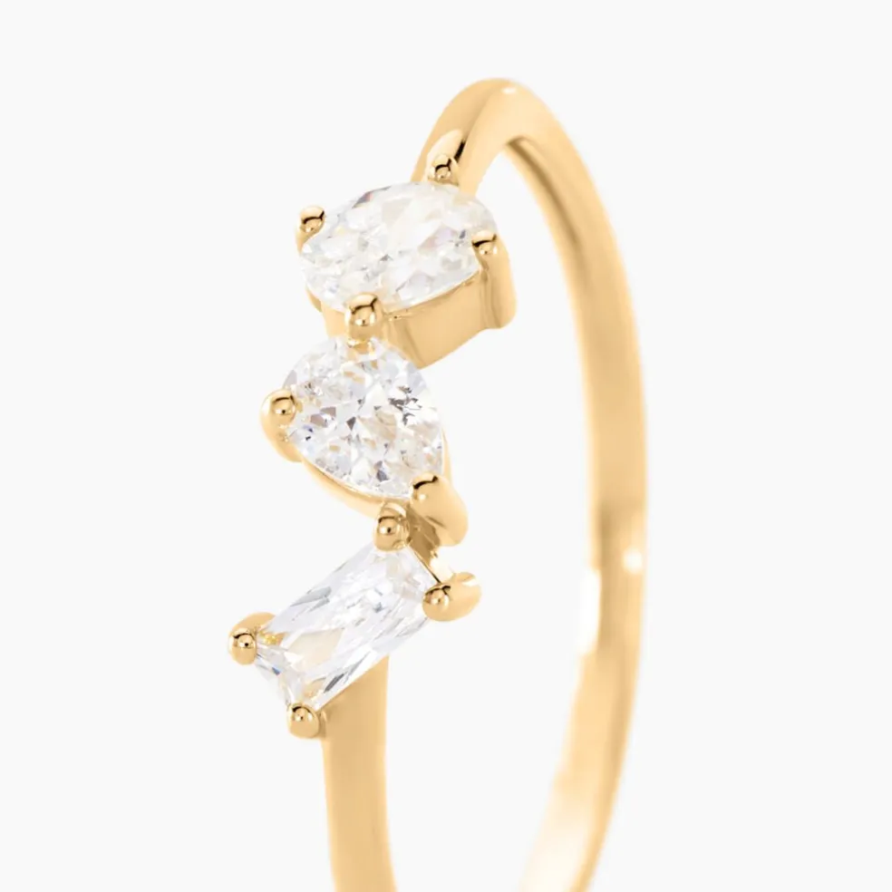 Bague Shiny Garden Or Jaune Oxyde De Zirconium