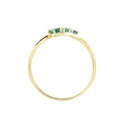 Bague Simma Or Jaune Diamant Et Emeraude