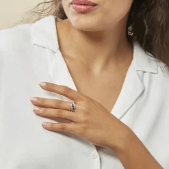 Bague Simma Or Jaune Saphir Et Diamant