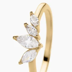 Bague Siona Plaque Or Jaune Oxyde De Zirconium