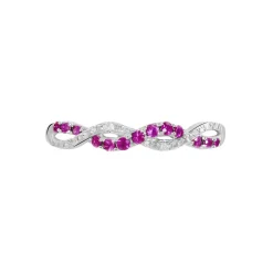 Bague Sofia Or Blanc Rubis Et Diamant