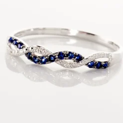 Bague Sofia Or Blanc Saphir Et Diamant