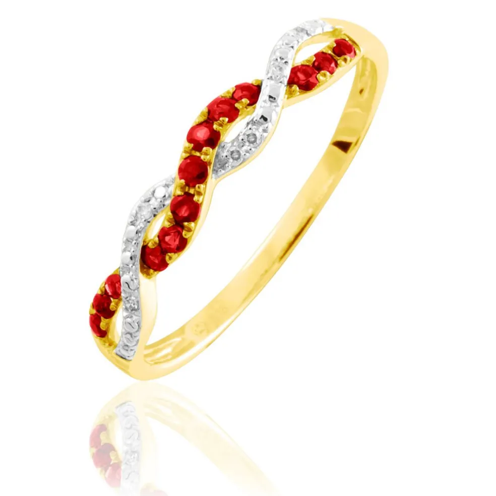 Bague Sofia Or Jaune Rubis Et Diamant