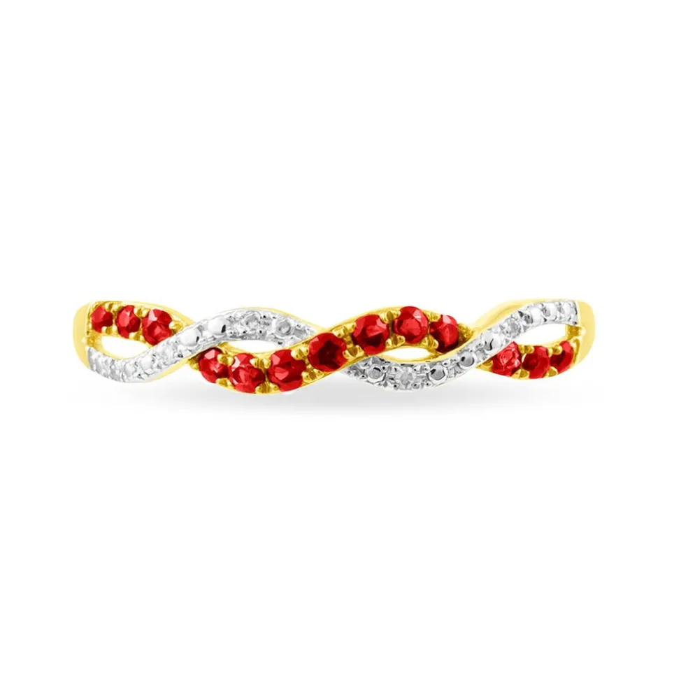 Bague Sofia Or Jaune Rubis Et Diamant