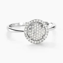 Bague Soleil D'hiver Or Blanc Diamant Divers