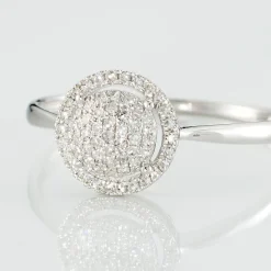 Bague Soleil D'hiver Or Blanc Diamant Divers