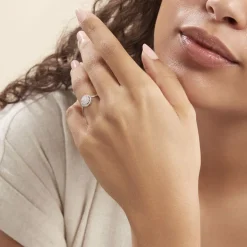 Bague Soleil D'hiver Or Blanc Diamant Divers