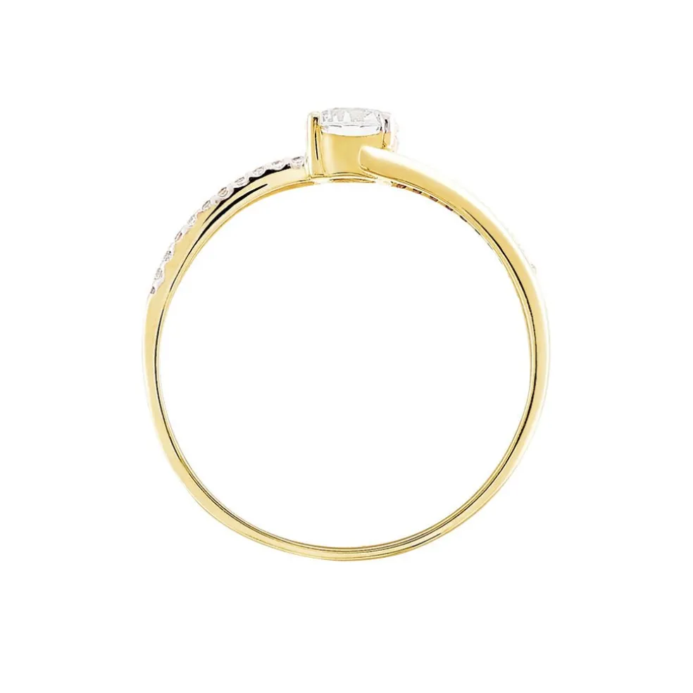 Bague Solitaire Abelia Or Jaune Oxyde De Zirconium