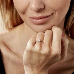 Bague Solitaire Abriel Or Blanc Oxyde De Zirconium