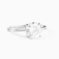 Bague Solitaire Abriel Or Blanc Oxyde De Zirconium