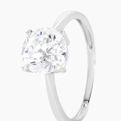 Bague Solitaire Abriel Or Blanc Oxyde De Zirconium
