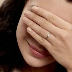 Bague Solitaire Abriel Or Blanc Oxyde De Zirconium