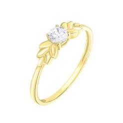 Bague Solitaire Alexine Or Jaune Oxyde De Zirconium