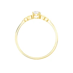 Bague Solitaire Alexine Or Jaune Oxyde De Zirconium