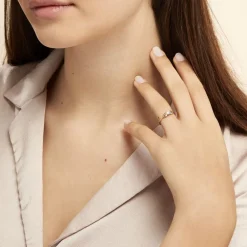Bague Solitaire Alexine Or Jaune Oxyde De Zirconium