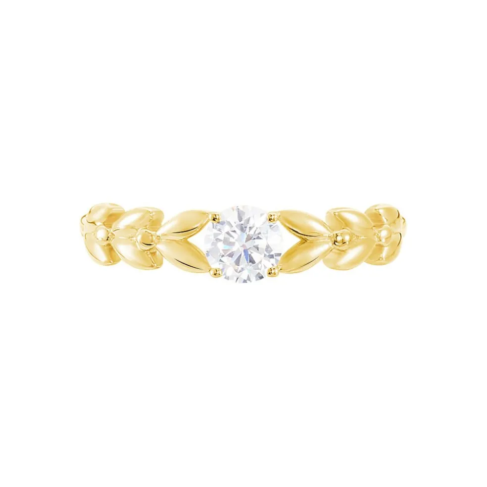 Bague Solitaire Alexine Or Jaune Oxyde De Zirconium