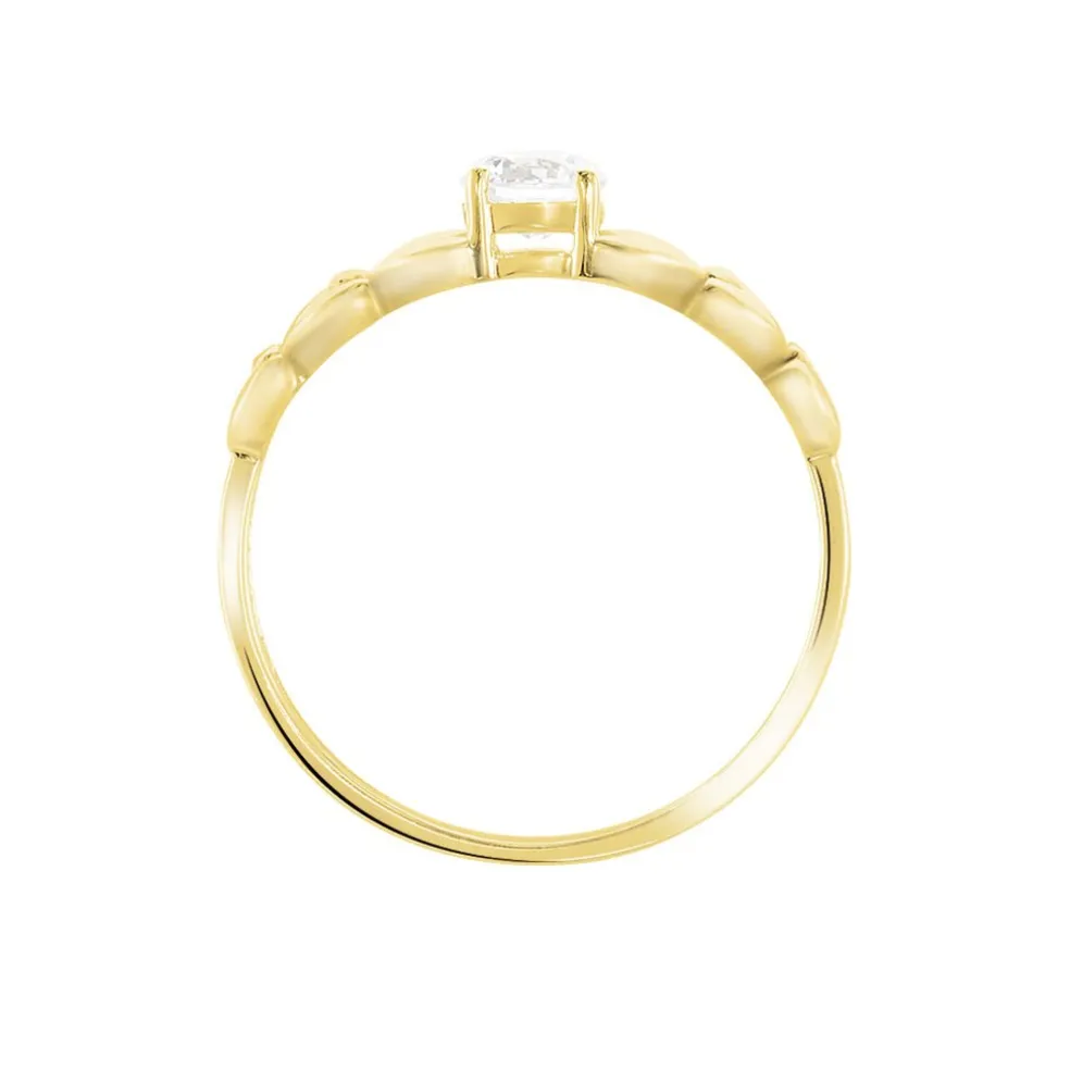 Bague Solitaire Alexine Or Jaune Oxyde De Zirconium