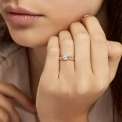 Bague Solitaire Alexine Or Jaune Oxyde De Zirconium